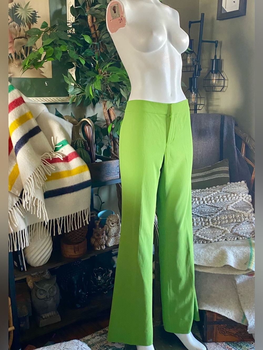 Alice & Olivia Wide-Leg Pants in Bright Green